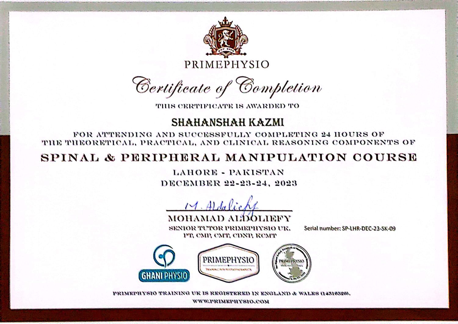 Clinical Certification